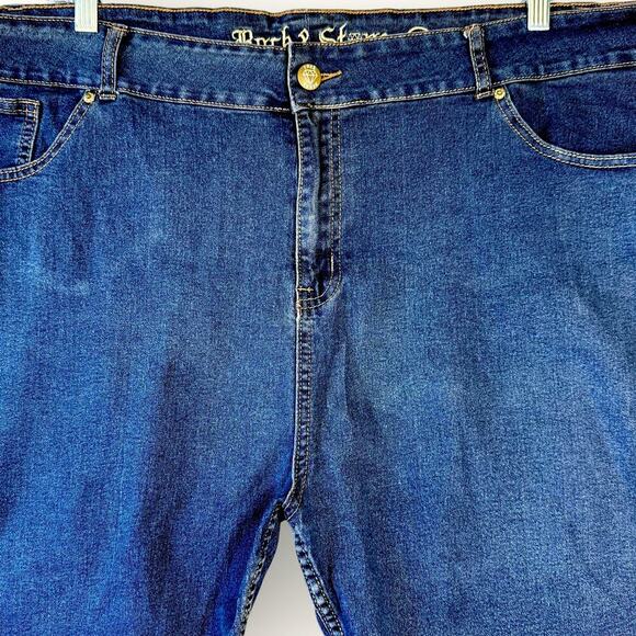 Rock & Stone Denim Bermuda Blue Jeans Shorts Raw Hem Stretchy Plus Size 26W - Picture 4 of 13